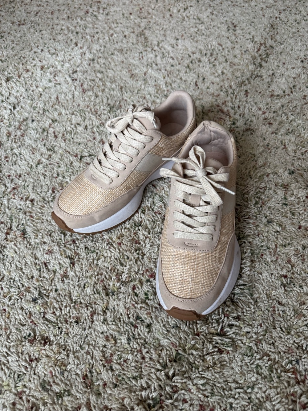 Dolce Vita Beige and White Athletic Sneakers